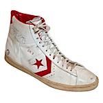 Dr. J Julius Erving Philadelphia 76ers Game-Used & Autographed Sneaker (JSA)