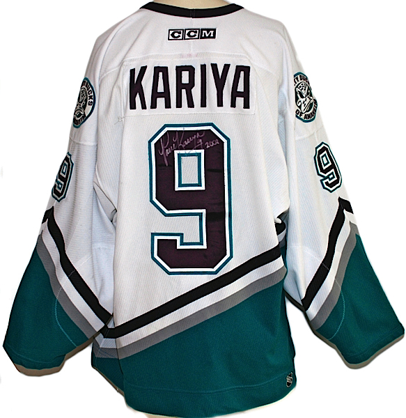 PAUL KARIYA SIGNED ANAHEIM DUCKS GAME JERSEY. INDUCTED INTO THE HOCKEY HALL  OF FAME IN 2017. - Able Auctions