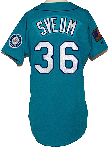 Lot Detail - 1994 Dale Sveum Seattle Mariners Game-Used Teal Alternate  Jersey