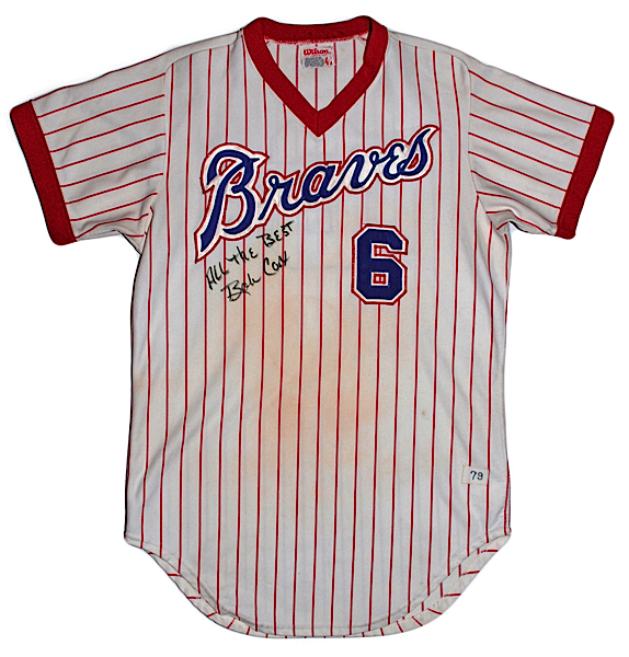 Lot Detail - 1979 Bobby Cox Atlanta Braves Managers Worn & Autographed Home  Jersey (JSA)