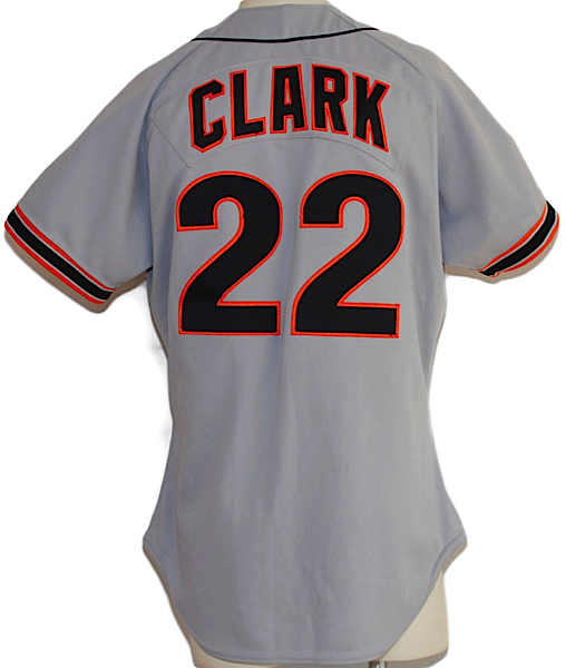 Lot Detail - 1993 Will Clark SF Giants Game-Used Road Jersey (Team Stamp)