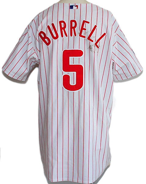 Lot Detail - 2004 Pat Burrell Philadelphia Phillies Game-Used Home Jersey
