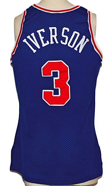1996-1997 Allen Iverson Rookie Philadelphia 76ers Game-Used Turn-Back-the-Clock Road Jersey