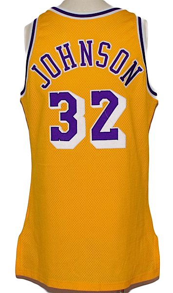 Lot Detail - 1990-1991 Earvin “Magic” Johnson LA Lakers Game-Used &  Autographed Home Jersey (JSA)