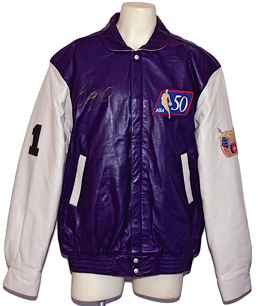 1997 Oscar Robertson Milwaukee Bucks 50 Greatest Ceremony Worn & Double Autographed Jacket (JSA) (Pristine Provenance)