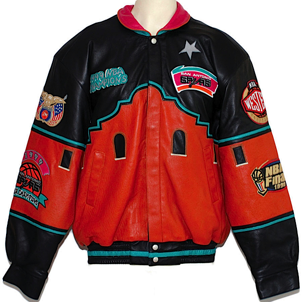 Vintage 1990s San Antonio Spurs NBA Leather Bomber Jacket / 
