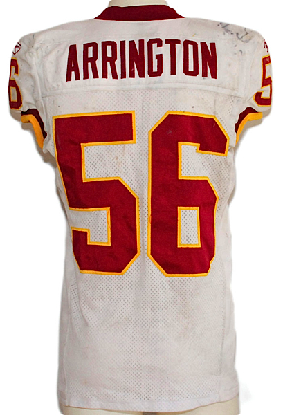 Lot Detail - 2003 Lavar Arrington Washington Redskins Game-Used Road Jersey  (Unwashed & Team Repairs)