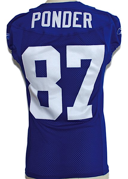 2005 Willie Ponder Rookie NY Giants Game-Used Home Jersey (Team COA) (Photo Match)