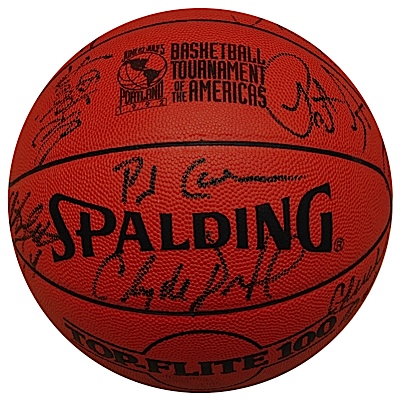 1992 Olympic Dream Team Tournament of the Americas Limited Edition Autographed Basketball (JSA) (#71 of 200) (Pristine Provenance)