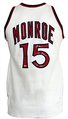 Circa 1979 Earl Monroe NY Knicks Game-Used & Autographed Home Jersey (JSA) (Steiner COA)