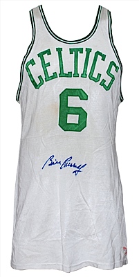 Mid 1960s Bill Russell Boston Celtics Game-Used & Autographed Home Jersey (JSA)