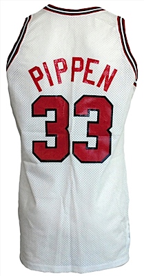 1989-1990 Scottie Pippen Chicago Bulls Game-Used & Autographed Home Jersey (JSA)