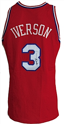 2002-2003 Allen Iverson Philadelphia 76ers Game-Used & Autographed 1982-83 Throwback Jersey (JSA)