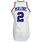 Circa 1983 Moses Malone Philadelphia 76ers Game-Used & Autographed Home Jersey (JSA)