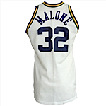 Circa 1987 Karl Malone Utah Jazz Game-Used & Autographed Home Jersey (JSA)