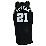 1997-1998 Tim Duncan Rookie San Antonio Spurs Game-Used & Autographed Road Uniform (2) (JSA)