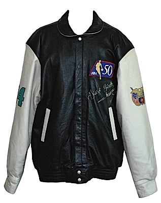 1997 George Gervin San Antonio Spurs 50 Greatest Ceremony Worn & Double Autographed Jacket (JSA) (Pristine Provenance)