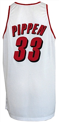 1999-2000 Scottie Pippen Portland Trailblazers Game-Used Home Jersey 
