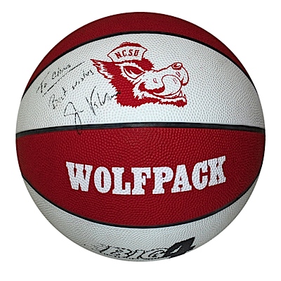 Jim Valvano NCSU Wolfpack Autographed Basketball (JSA)