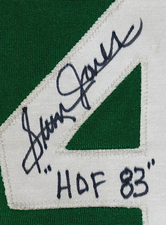 Sam Jones Autographed Boston (Green #20) Custom Jersey w/ HOF 83