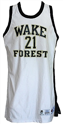 1994-1995 Tim Duncan Wake Forest Game-Used Home Jersey (Sophomore Year) (Great Provenance)