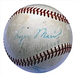 Circa 1961 Roger Maris, Tracy Stallard & Sal Durante Autographed Baseball (JSA)