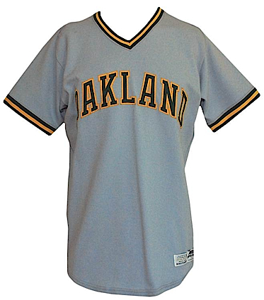 Late 1980s Oakland Athletics #47 Game Used Gold Jersey Batting Practice  DP04755