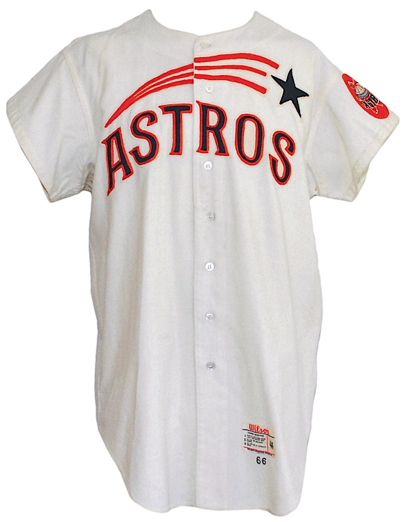 Lot Detail - 1966 Bob Bruce Houston Astros Shooting Star Game-Used Home  Flannel Jersey