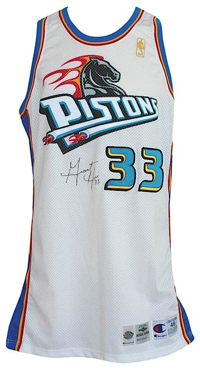 Hill's Official Detroit Pistons Signed Jersey - CharityStars