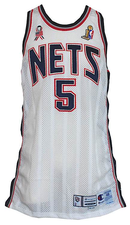 Lot Detail - 2002 Jason Kidd New Jersey Nets NBA Finals Game-Used Home  Jersey (Trainer LOA)