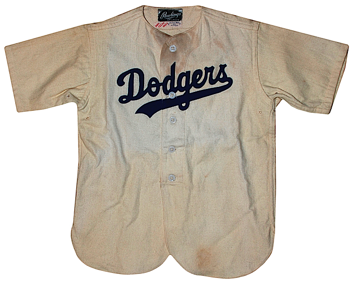 Lot Detail - 1950s Brooklyn Dodgers Children's Home Flannel Jersey ...