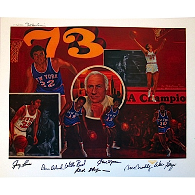 1973 NY Knicks Legends Autographed Limited Edition Lithograph (JSA)