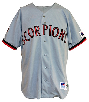 1994 Michael Jordan Scottsdale Scorpions Game-Used Complete Road Uniform with Spikes, Batting Gloves, Cap & Wrist Band (8) 