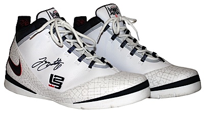 2008 LeBron James USA Basketball Olympic Game-Used & Autographed Sneakers (JSA)
