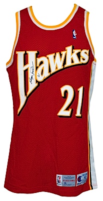 1992-1993 Dominique Wilkins Atlanta Hawks Game-Used & Autographed Road Jersey (JSA)