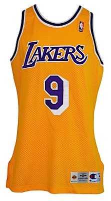 1995-1996 Nick Van Exel Los Angeles Lakers Game-Used & Autographed Home Jersey (JSA)