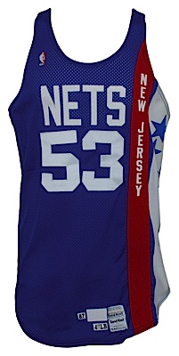1987-1988 Darryl Dawkins New Jersey Nets Game-Used Road Jersey