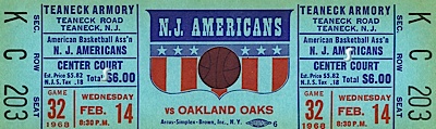 2/14/1968 NJ Americans (Nets) ABA Original Full Tickets (4)