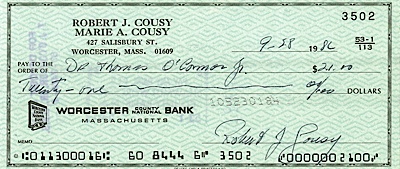 Lot of Bob Cousy Signed Checks (35) (JSA)