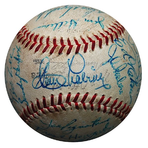 1959 Los Angeles Dodgers World Champions Team Autographed Baseball (JSA)