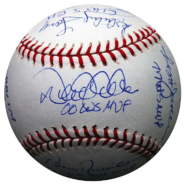 NY Yankees World Series MVP Autographed Baseball (11 Signatures) (Steiner) (JSA)