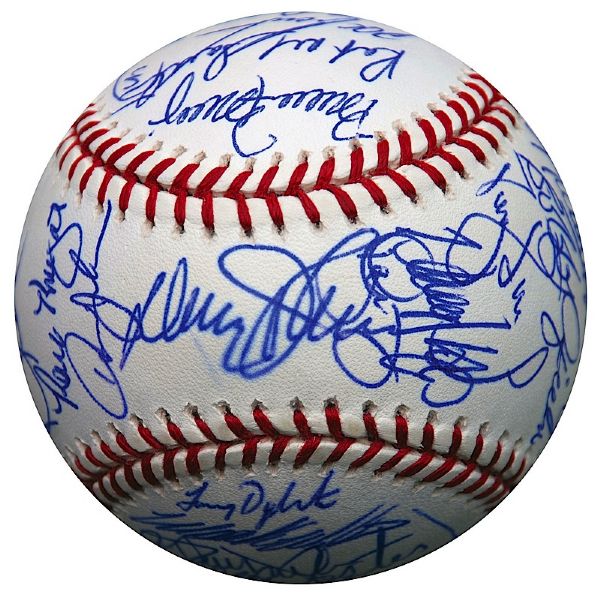 1986 NY Mets World Championship Team Autographed Baseball (JSA)