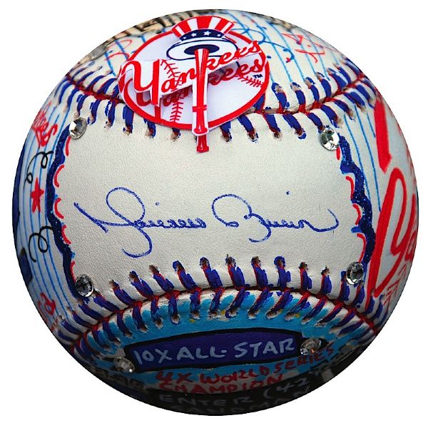 Mariano Rivera One of a Kind Single-Signed Baseball Hand Painted by Charles Fazzino (JSA)