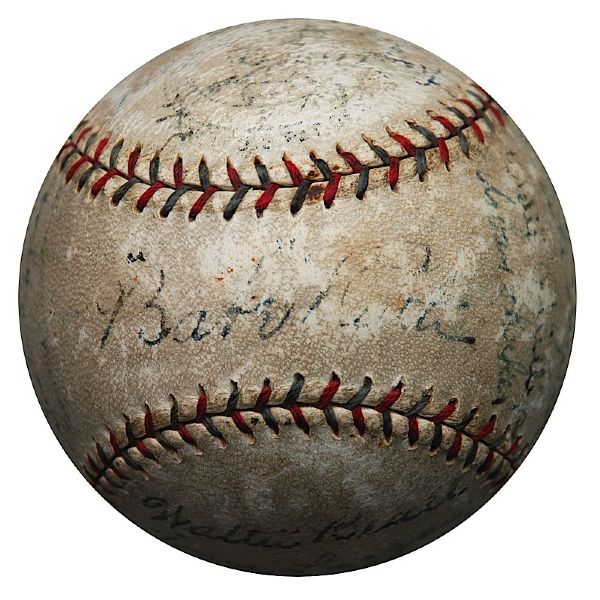 1927 NY Yankees World Championship Team Autographed Baseball (Murderers Row) (JSA)