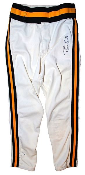 1987 Barry Bonds Rookie Pittsburgh Pirates Game-Used & Autographed Home Pants (JSA)
