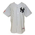 2005 John Flaherty New York Yankees Game-Used Home Jersey with Katrina Patch (Yankees-Steiner LOA) 
