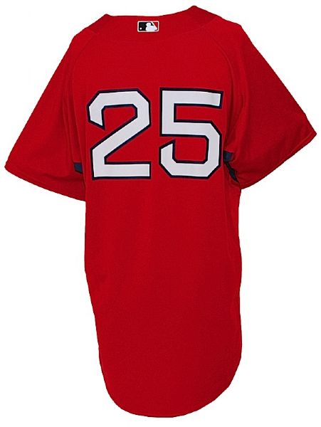 2009 Mike Lowell Boston Red Sox Worn Batting Practice Jersey (Steiner LOA) (MLB Hologram) 
