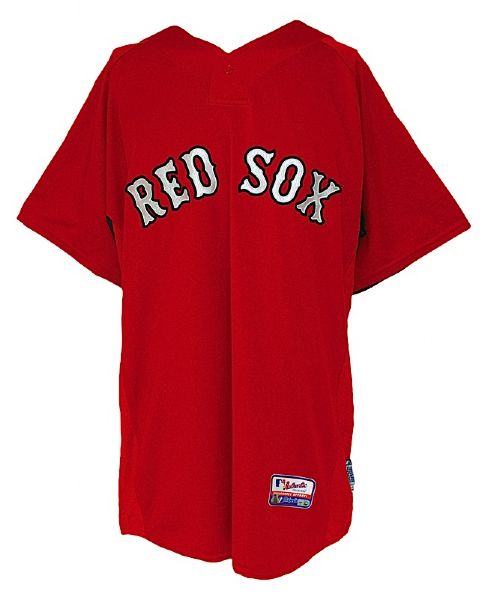 2009 Jason Bay Boston Red Sox Worn Batting Practice Jersey (Steiner LOA) (MLB Hologram) 