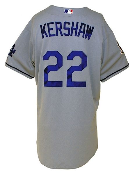 2008 Clayton Kershaw Rookie Los Angeles Dodgers Game-Used Road Jersey 
