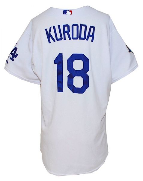 2008 Hideki Kuroda Rookie Los Angeles Dodgers Game-Used Home Jersey 